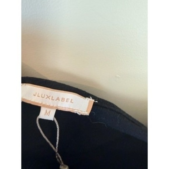 JLUXLABEL Womens Black One Shoulder Rope Strap Maxi Dress Side Slit Size Medium - Picture 3 of 7